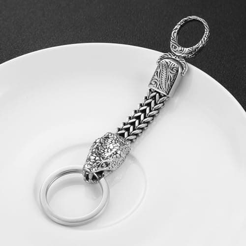 HZMAN Stainless Steel Heavy Duty Car Key Holder & Motorcycle Key Chain Cool Viking Animal Design