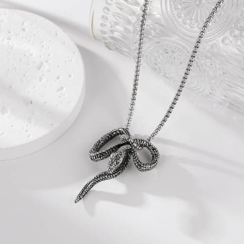 Stainless Steel Gothic Snake Necklace for Women and Men