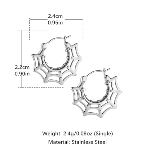 HZMAN Stainless Steel Spider Web Earrings for Women Halloween