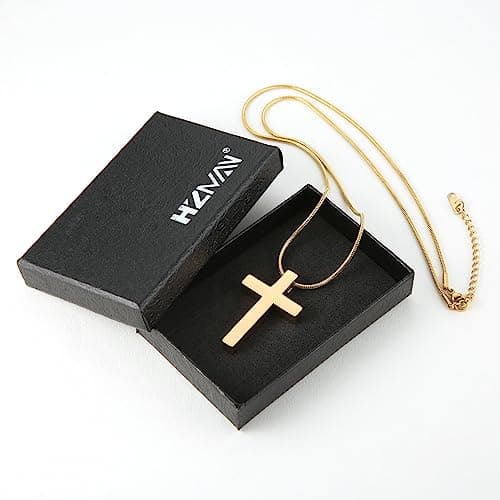 HZMAN Philippians 4:13 Strength Cross Pendant Necklace
