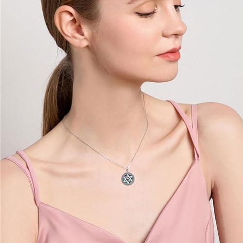 YFN Sterling Silver Celtic Cross & Star of David Pendant Jewelry for Women