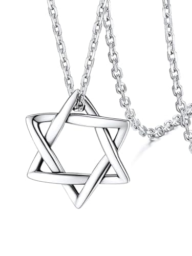 FaithHeart Sterling Silver Star of David Pendant for Women & Men