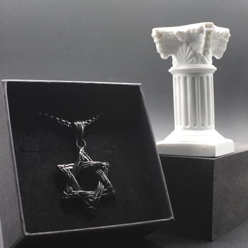 Men's Stainless Steel Star of David Pendant Necklace