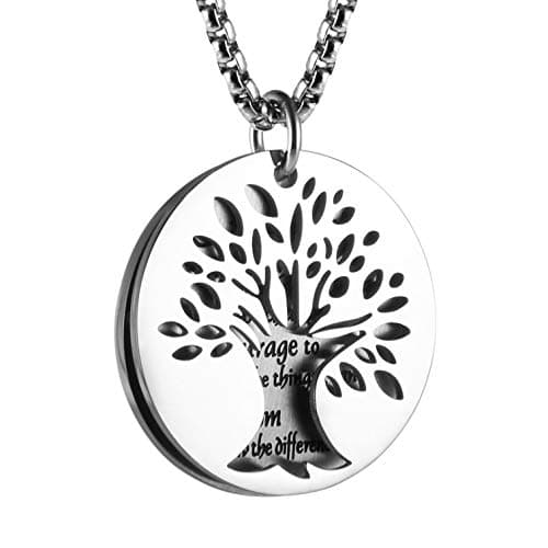 HZMAN Two Piece Serenity Prayer Tree of Life Pendant Necklace 22+2" Chain