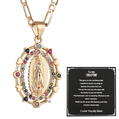 14K Gold Plated Virgin Mary Necklace