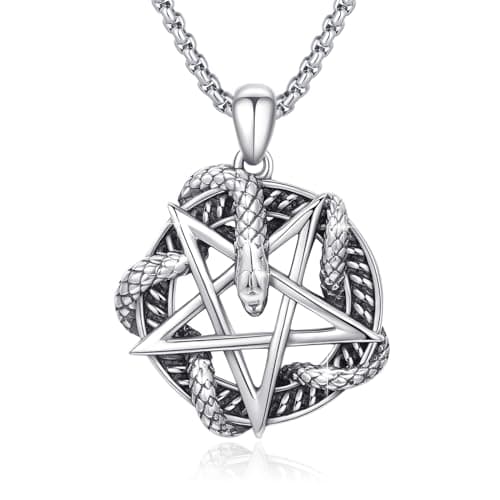 Silikepa 925 Sterling Silver Mysterious Snake Pendant Necklace