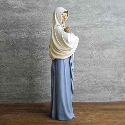 BC BUILDCLASSIC 12.75" Hand Painted Virgin Mary Statue, Religious Gift for Mom