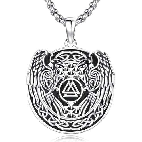 DRINSPER Thor's Hammer Necklace 925 Sterling Silver Norse Jewelry for Men Women