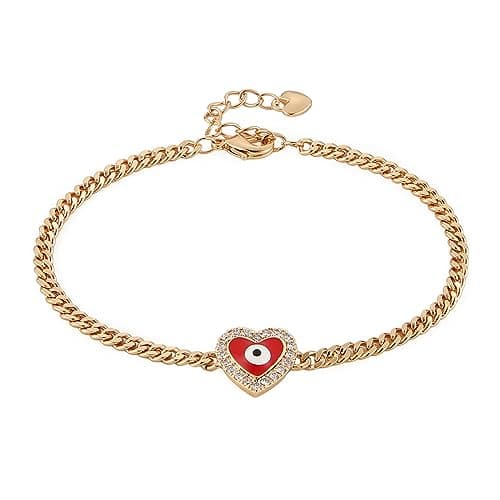 Rose Gold Plated Evil Eye Bracelet for Women Girls