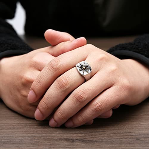Viking Compass Ring for Men and Boys in Stainless Steel