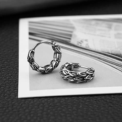 HZMAN Dragon Scale Hoop Earrings - Vintage Gothic Punk Jewelry for Men & Women