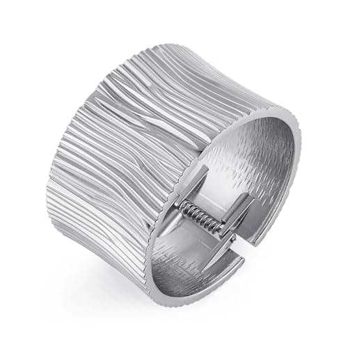 HZMAN Thick Wide Open Hinge Bangle Bracelet for Women Jewelry Gift