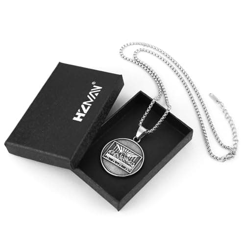 HZMAN Stainless Steel Last Supper Necklace for Men