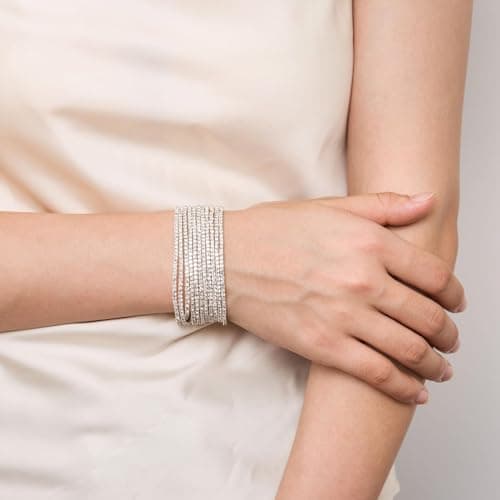 10 Pcs Tennis Bracelets Set for Women Girl Wedding Party Jewelry Gift