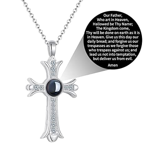 Apsvo Gold/Silver Cross Pendant Bible Verse Necklace for Women Christian Jewelry