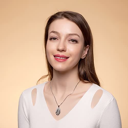 AOASK Women's Crystal Rhinestone Virgin Mary Pendant Necklace