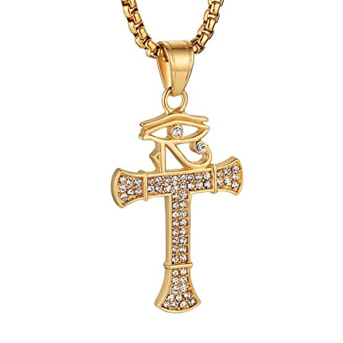 HZMAN CZ Eye of Horus Protection Pendant Necklace