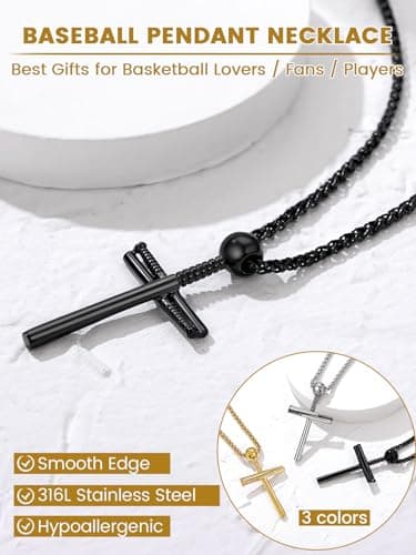 GOLDCHIC JEWELRY Sports Necklaces for Men and Teens – Stainless Steel Chain Jewelry for Football, Baseball, Soccer, Basketball, and Softball Fans