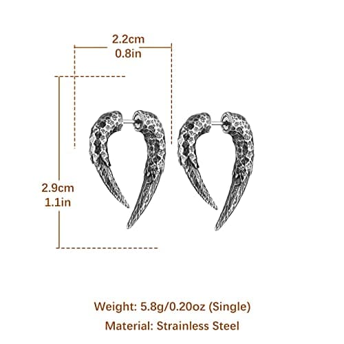 HZMAN Antelope Horn Earrings for Men and Women