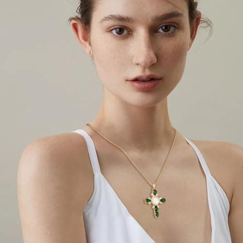 HZMAN Virgin Mary 18K Gold Plated Cubic Zirconia Dainty Necklace Gift for Women