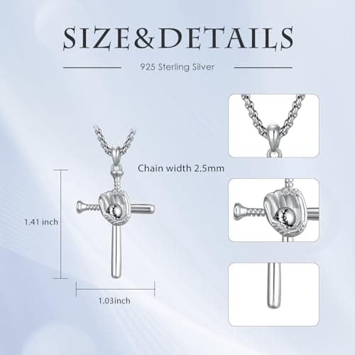 Men's Sports Pendant Necklace in 925 Sterling Silver