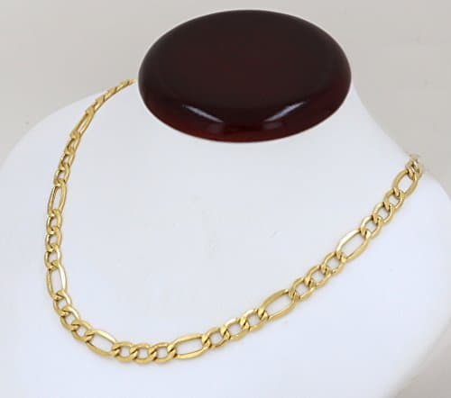 Solid 14k Yellow Gold Figaro Chain, 5.0mm, 16 to 24