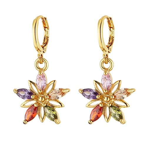Crystal Flower Earrings for Women Girls