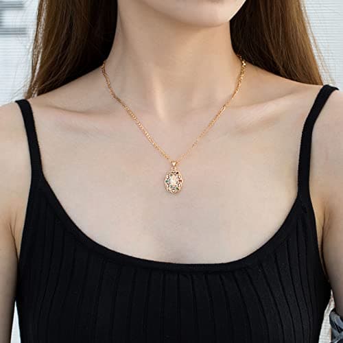 14K Gold Plated Virgin Mary Necklace - Our Lady of Guadalupe Pendant for Women