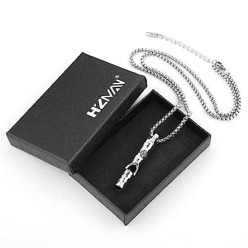 HZMAN Retro Gothic Wolf Whistle Necklace for Adults Outdoor Survival and Dog Training