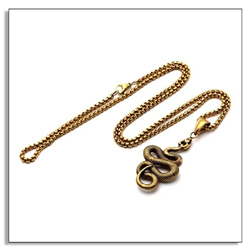 Heavstjer Punk Animal Snake Pendant Necklace