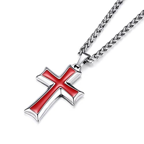 Mens Stainless Steel Cross Necklace