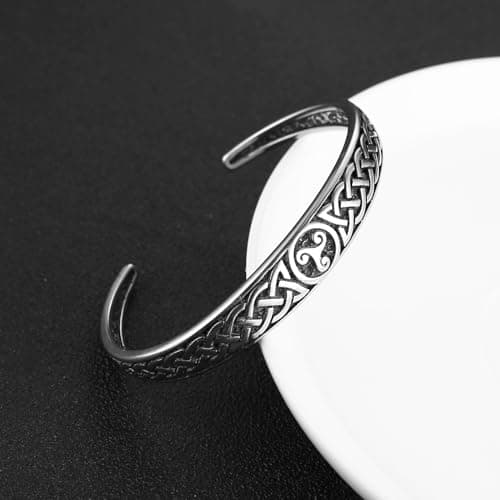 Nordic Viking Celtic Knot Bracelet for Men - Stainless Steel Cuff Bracelet