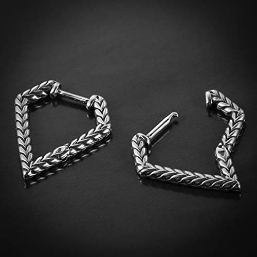 HZMAN Bike Punk Stainless Steel Hoop Earrings, Perfect Gift for Holidays and Weddings