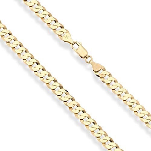 Miabella Italian Sterling Silver & 18K Gold Cuban Link Chain Necklace
