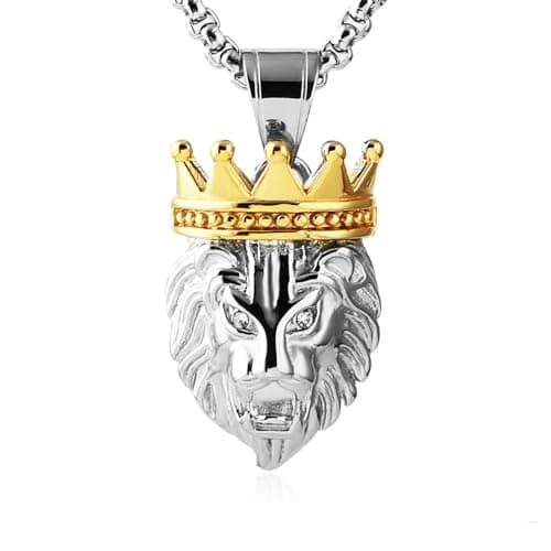 Stainless Steel Lion King Pendant Necklace for Men