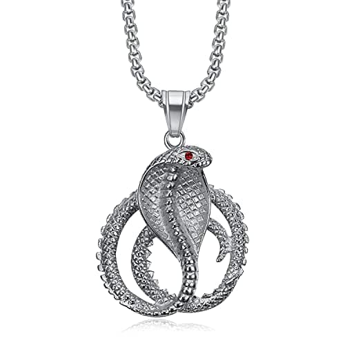 Gothic Snake Pendant Necklace for Men and Women