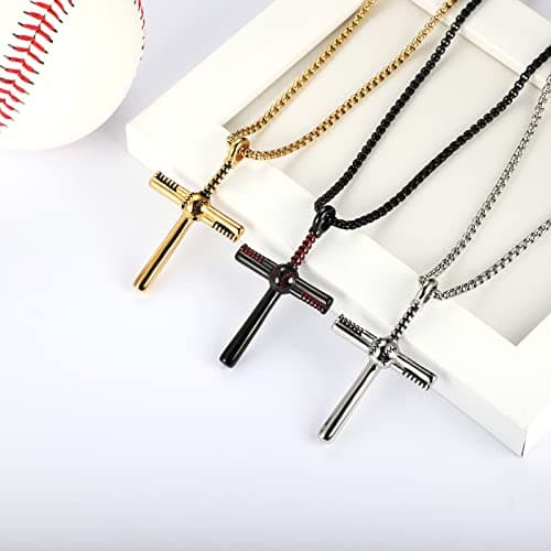 Personalized Baseball Bat Charm Pendant Necklace for Men