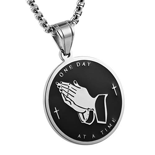 Christian Prayer Necklace Stainless Steel Pendant