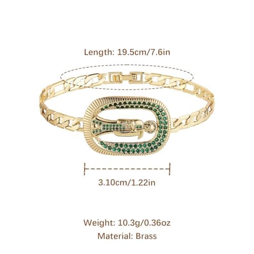 HZMAN Saint Jude Cubic Zirconia Bracelet for Women Gold Plated Protection Jewelry