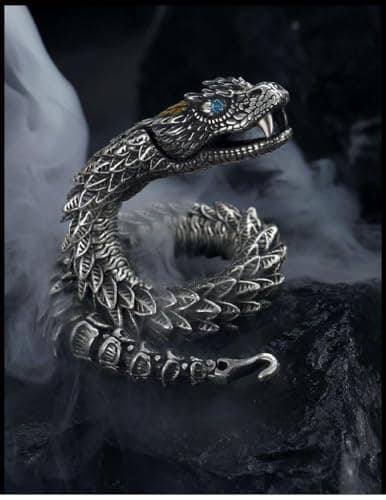 Vintage Zhubobo Men's Punk Dragon Snake Bracelet Hiphop Fashion Jewelry