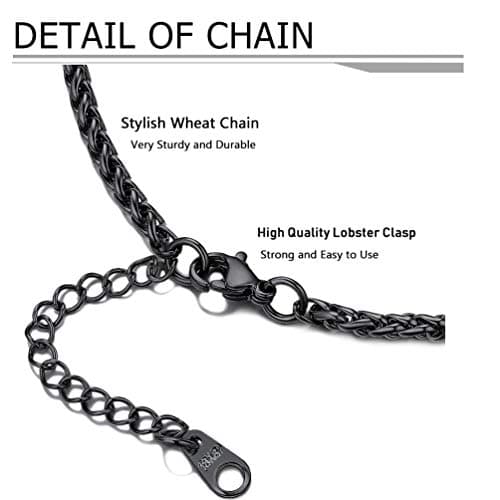 ProSteel Punk Rock Stainless Steel Shark Necklace, Black/Gold/Silver, Adjustable 22-24inch