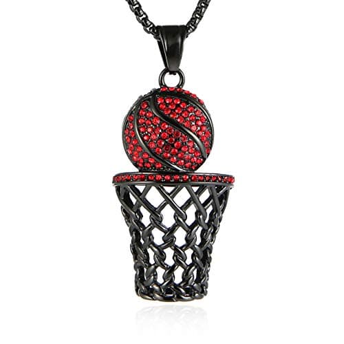 Basketball Hoop Necklace Stainless Steel Gold Plated Jewelry Gift