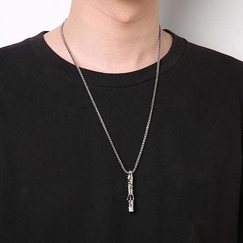 HZMAN Retro Gothic Wolf Whistle Necklace for Adults Outdoor Survival and Dog Training