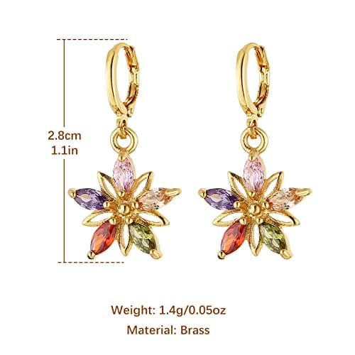 Crystal Flower Earrings for Women Girls