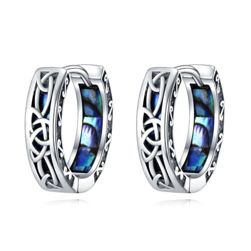 Celtic Knot Hoop Earrings 925 Sterling Silver Vintage Irishmens Women