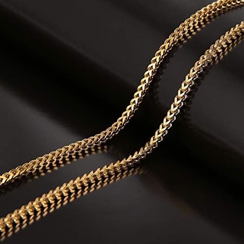 Stainless Steel Franco Square Box Link Chain Necklace for Men and Women