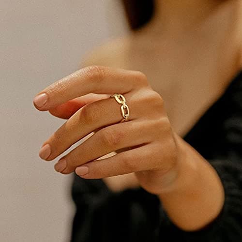 VNOX 18K Gold Plated Silver Stainless Steel Cufflink Ring for Women