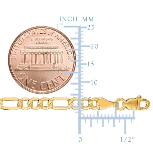 Jewelry Affairs 14K Gold Filled Figaro Chain Necklace, 3.2mm