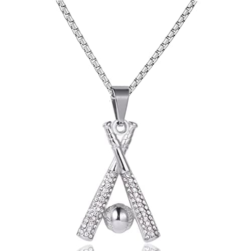 Stainless Steel Baseball Pendant Necklace for Lovers and Fans