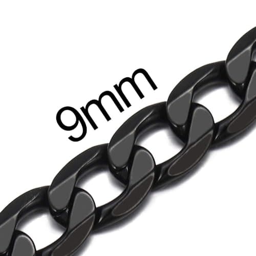 Men's Stainless Steel Cuban Link Chain Necklace, Silver/Black/Gold Plated, 4/6/9mm, 18-30 inches, Gift Jewelry